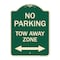 Signmission No Parking Tow Away Zone W/ Bidirectional Arrow Heavy-Gauge Aluminum Sign, 24" x 18", G-1824-23611 A-DES-G-1824-23611 - alternate 1